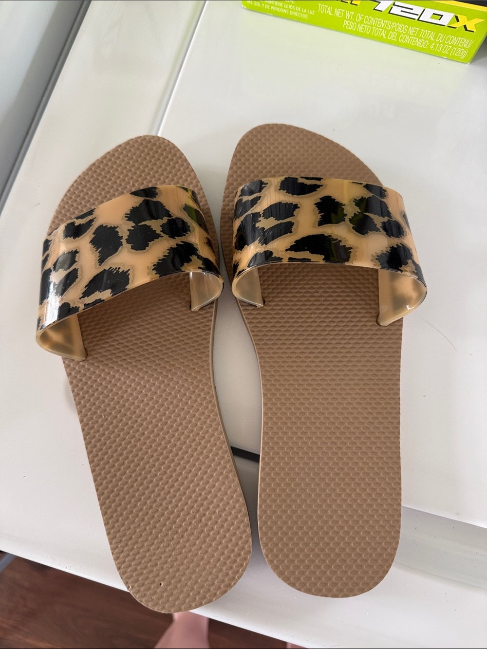 Old Navy Leopard Print Slide Sandals - Women's Tan